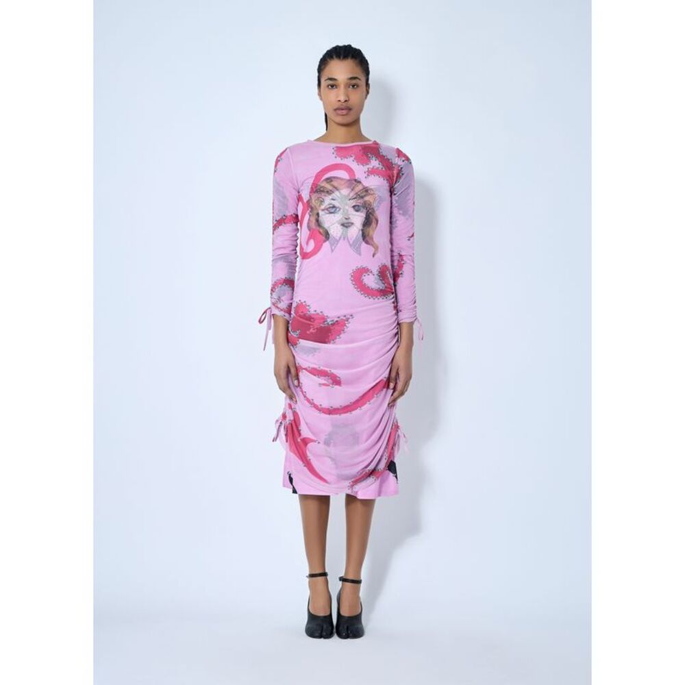 Chopova Lowena Women Ruched Printed Mesh Dress